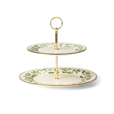 Lenox Holiday 2-tiered Server In White