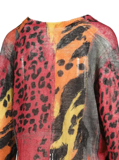 R13 Distressed Leopard-print Cardigan In Multi