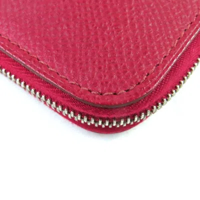 Pre-owned Hermes Ruby Epsom Leather Long Wallet (bi-fold) ()