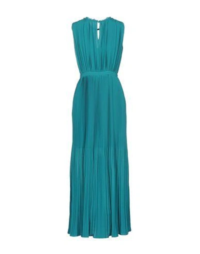 Shop Pinko Long Dress In Turquoise