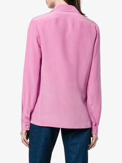 Shop Gucci Pleated Silk Blouse In Pink