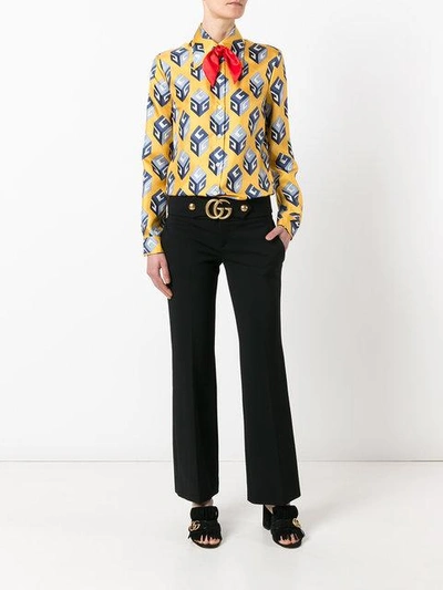 Shop Gucci Gg Flared Cropped Trousers