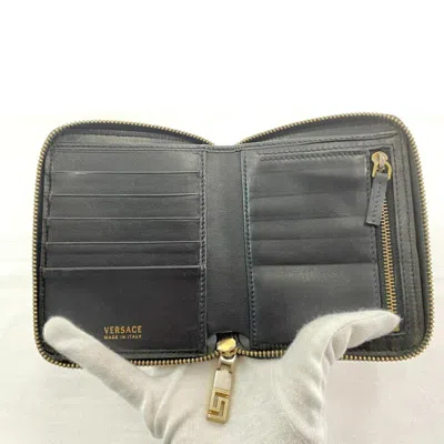 Pre-owned Versace Black Coin Purse/coin Case ()