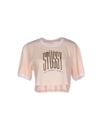 Stussy T-shirt In 살몬 핑크
