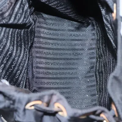 Pre-owned Prada Flap Drawstring Tessuto Black Nylon Backpack Bag ()