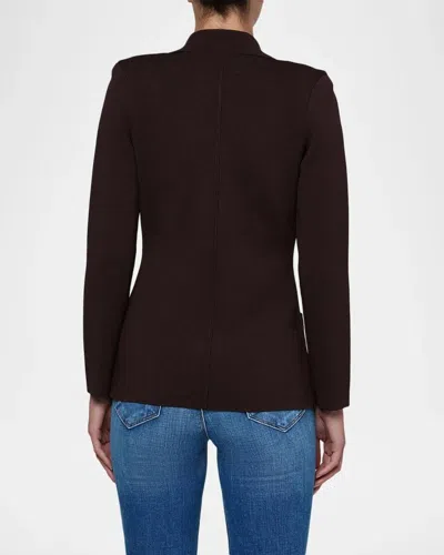 L & Apos;agence Amelia Knit Double-breasted Blazer In Dark Java