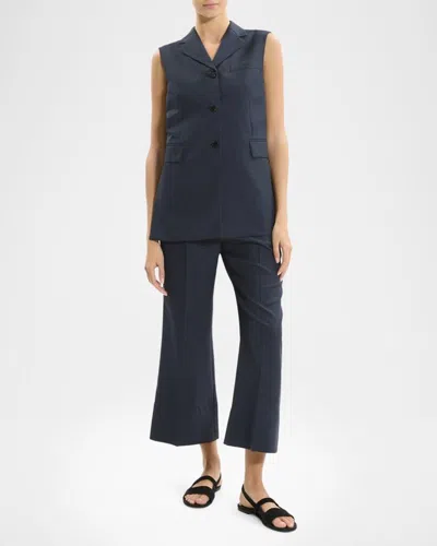 Theory Three-button Slash Vest In Blue