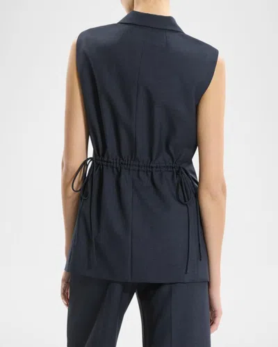 Theory Three-button Slash Vest In Blue