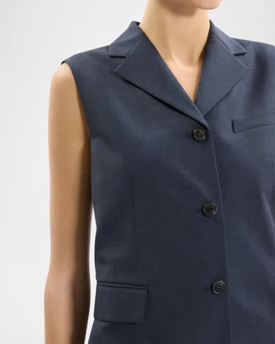Theory Three-button Slash Vest In Blue