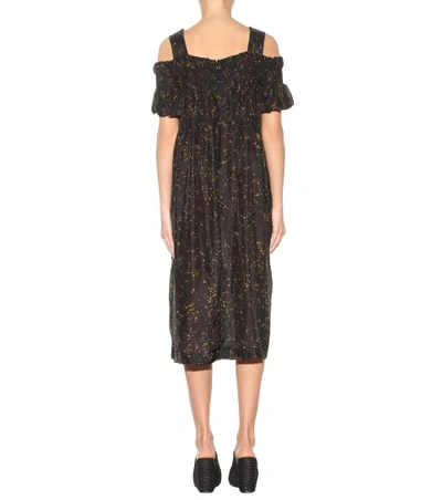 Shop Dries Van Noten Printed Silk Dress In Black