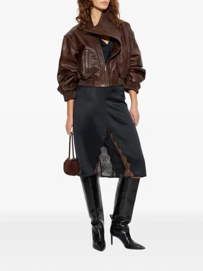 Christopher Esber Diagonal Zipper Jacket In Brown