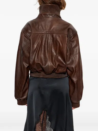 Christopher Esber Diagonal Zipper Jacket In Brown