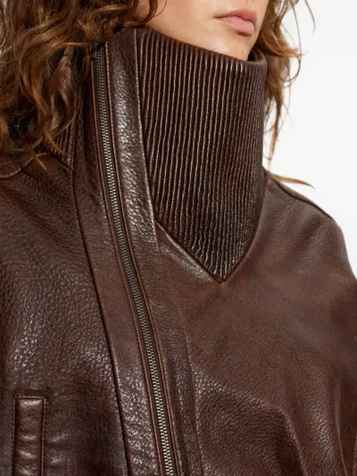 Christopher Esber Diagonal Zipper Jacket In Brown