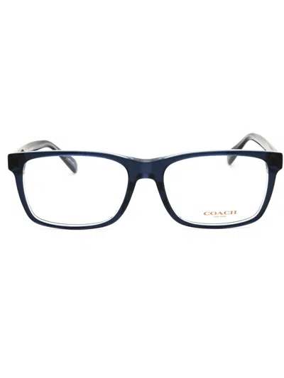 Coach Rectangle-frame Glasses In Dark Blue/light Blue/clear Demo Lens
