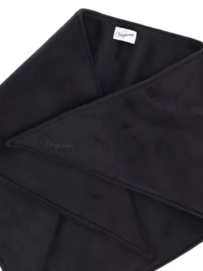 Vaquera Logo-embroidered Triangular Scarf In Black