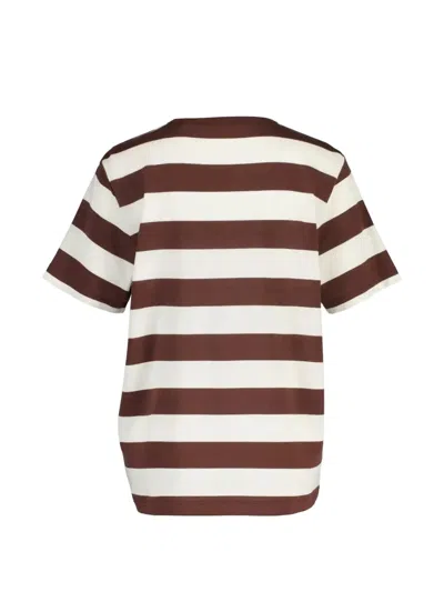Gant Horizontal-stripe T-shirt In Brown