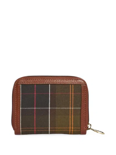 Barbour Tartan-panel Leather Wallet In Multi