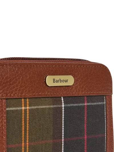 Barbour Tartan-panel Leather Wallet In Multi
