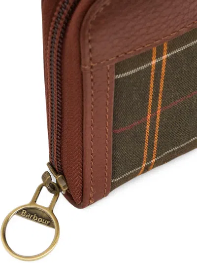 Barbour Tartan-panel Leather Wallet In Multi