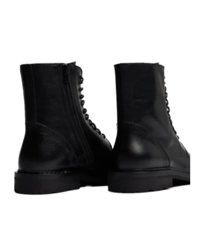 Ann Demeulemeester Thicksoled Roundtoe Ankle Boots In Black