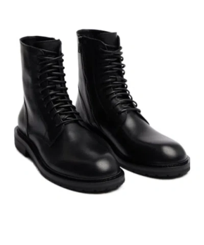 Ann Demeulemeester Thicksoled Roundtoe Ankle Boots In Black