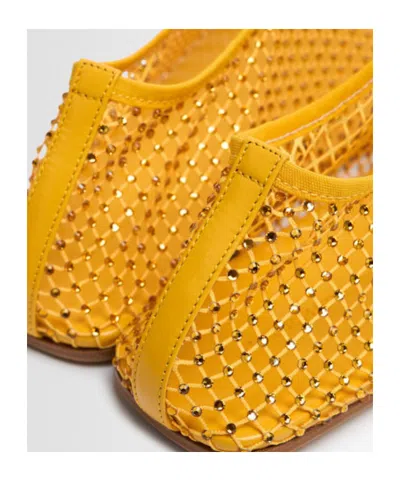 Christopher Esber Minette Flat Ballet Flats In Yellow Polyester In Multi
