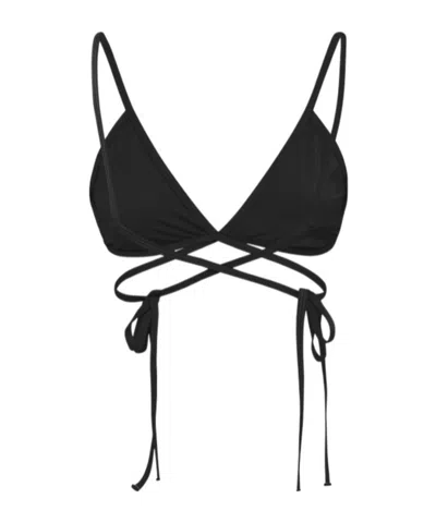 Christopher Esber Triangle Bikini With Crossed Back In Black