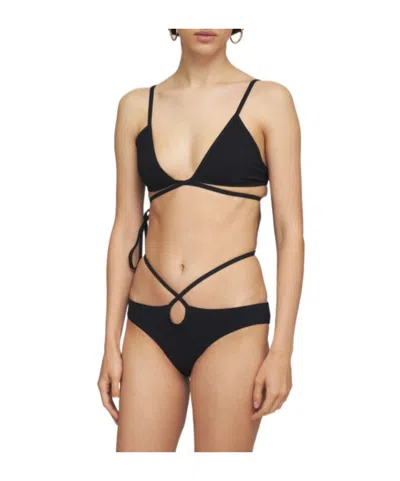 Christopher Esber Triangle Bikini With Crossed Back In Black