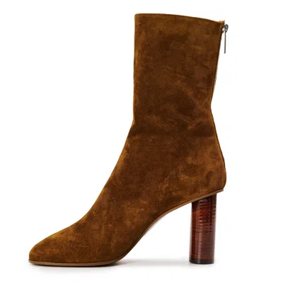 Paris Texas Blockheel Ankle Boot In Brown