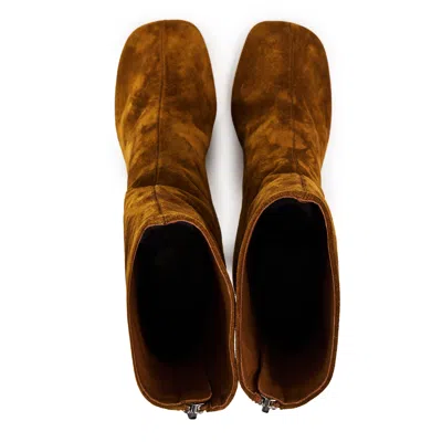 Paris Texas Blockheel Ankle Boot In Brown