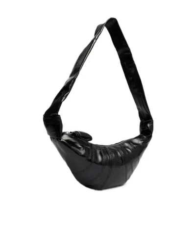 Lemaire Longstrap Shoulder Bag In Black