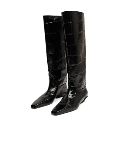 Paris Texas Low Heel Knee-high Boots In Black