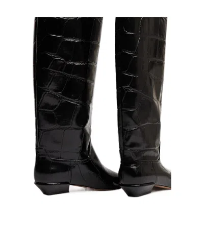 Paris Texas Low Heel Knee-high Boots In Black