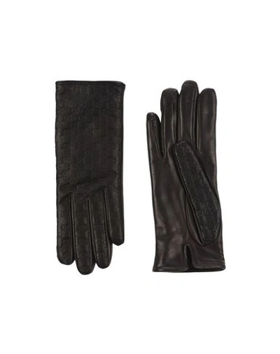 Shop Gucci Gloves In Dark Brown
