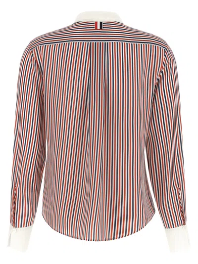 Thom Browne Rwb-striped Silk Blouse In Multi