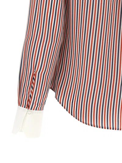 Thom Browne Rwb-striped Silk Blouse In Multi