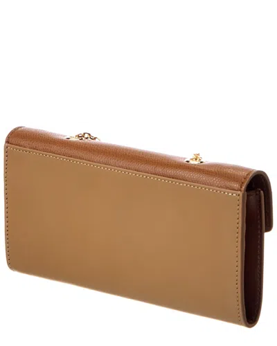 Fendi Ff Diamonds Leather Wallet On Chain In Brown