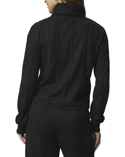 Splendid Cable Lounge Turtleneck Top In Black