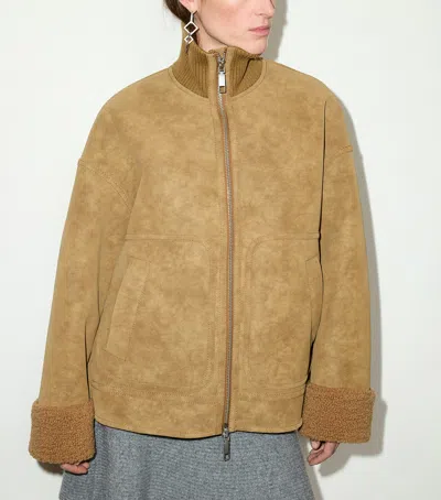 Max & Co . Aviator Short Coat In Brown