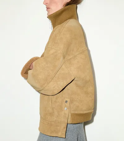 Max & Co . Aviator Short Coat In Brown