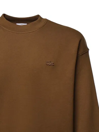 Lacoste Logo-patch Sweater In Brown