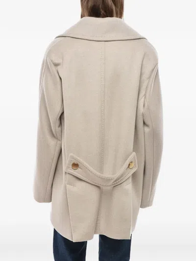 Max Mara Double-breasted Cashmere Coat In Neutral