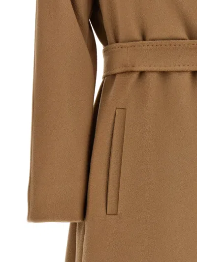 Max Mara Dravenna Belted Wool Coat In Brown