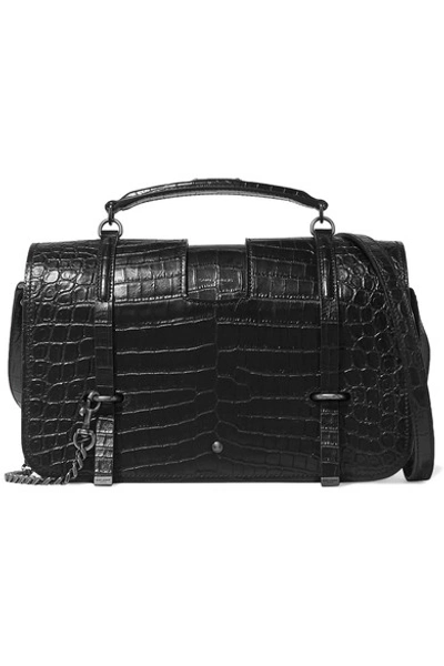 Saint Laurent Charlotte Large Croc-effect Leather Shoulder Bag