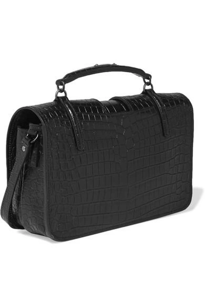 Shop Saint Laurent Charlotte Large Croc-effect Leather Shoulder Bag