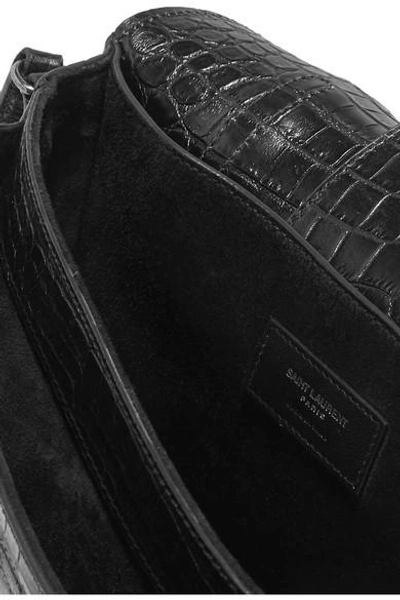 Shop Saint Laurent Charlotte Large Croc-effect Leather Shoulder Bag