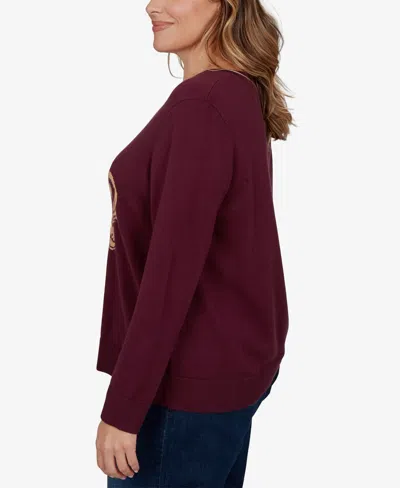 Ruby Rd. Plus Size Corgi Graphic Long-sleeve Pullover In Fig