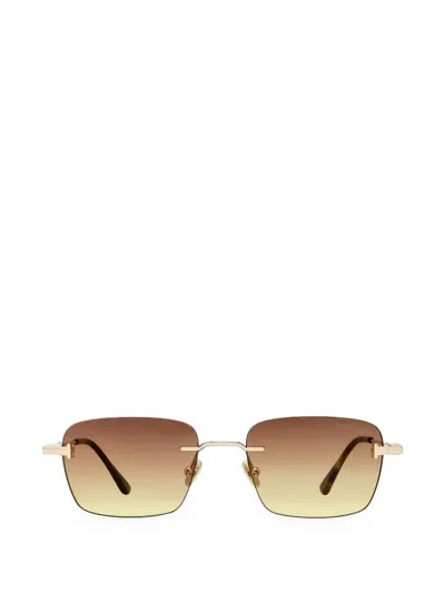 Tom Ford Jake Rimless Rectangle-frame Sunglasses In Red