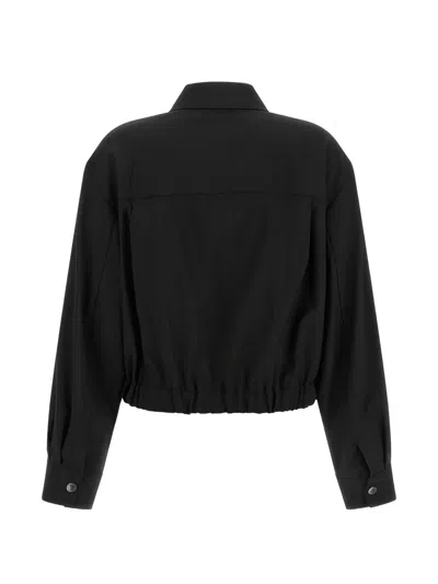 Weekend Max Mara Elasticated Cropped Jacket In Black