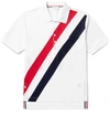 THOM BROWNE Striped Cotton-Piqué Polo Shirt